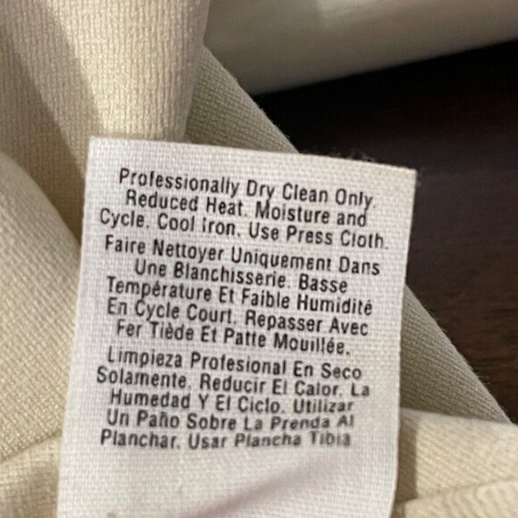 DKNY Women's  Pleated Ankle Trousers Size 8 Cream - Picture 9 of 11